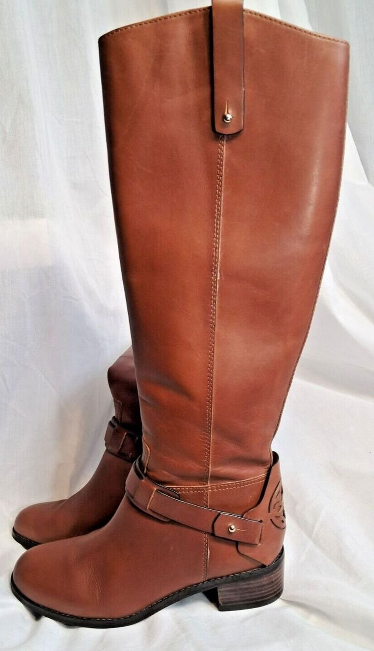 Franco Fortini Campbell Tall Riding Boots #126155 Brown Leather Sz 6M